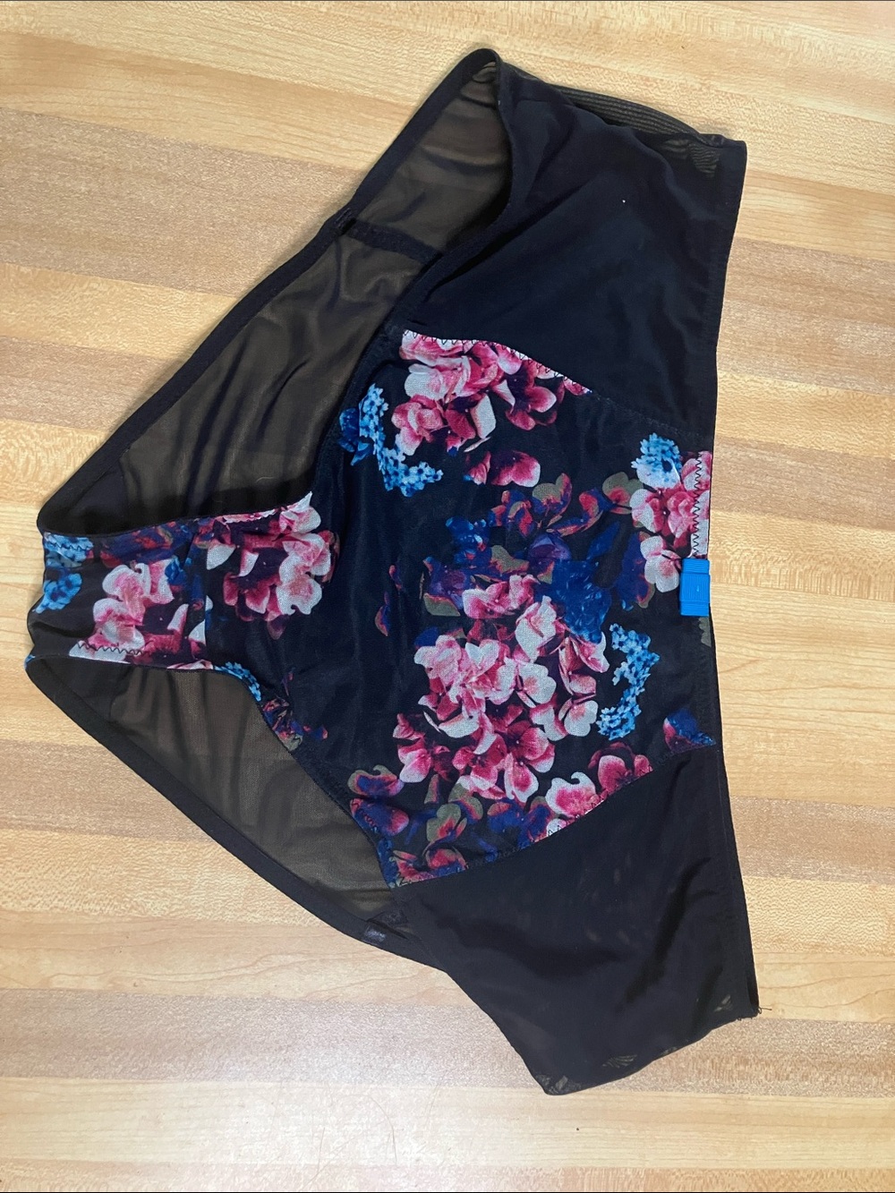 Panache Cleo Black High-Cut Briefs with Pink & Blue Floral